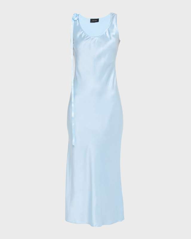 Scoop-Neck Satin Maxi Camisole Dress